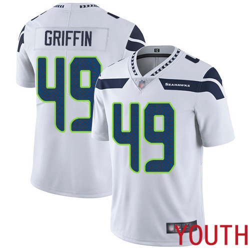 Seattle Seahawks Limited White Youth Shaquem Griffin Road Jersey NFL Football #49 Vapor Untouchable->youth nfl jersey->Youth Jersey